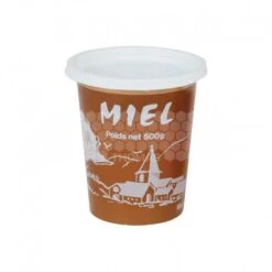 Pots Miel PVC Hellion Village Blanc 500 G (10 Pièces Avec Couvercles)